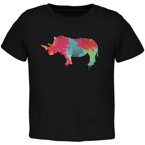 Splatter Rhino Black Toddler T-Shirt