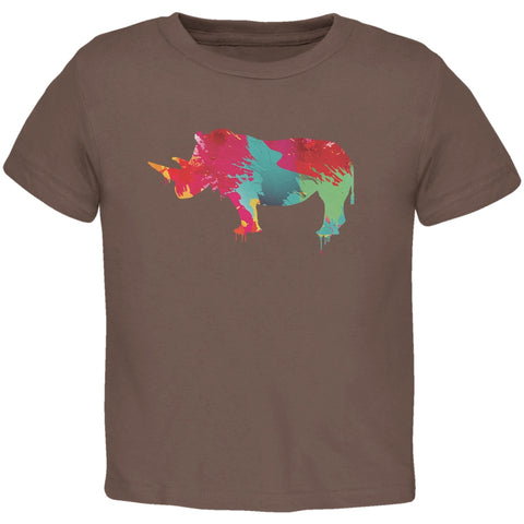 Splatter Rhino Brown Toddler T-Shirt