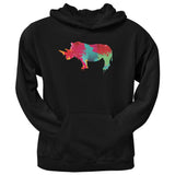 Splatter Rhino Black Adult Hoodie