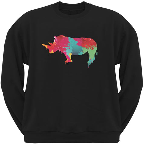 Splatter Rhino Black Adult Sweatshirt