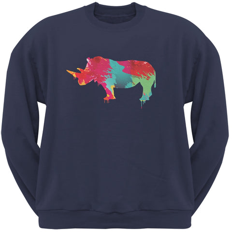 Splatter Rhino Navy Adult Sweatshirt