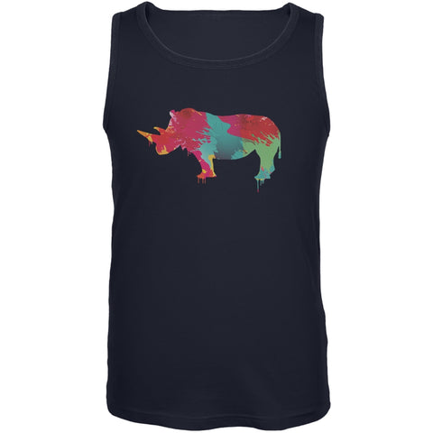 Splatter Rhino Navy Adult Sleeveless Shirt