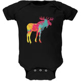 Splatter Moose Black Soft Baby One Piece