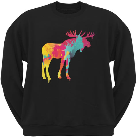 Splatter Moose Black Adult Sweatshirt