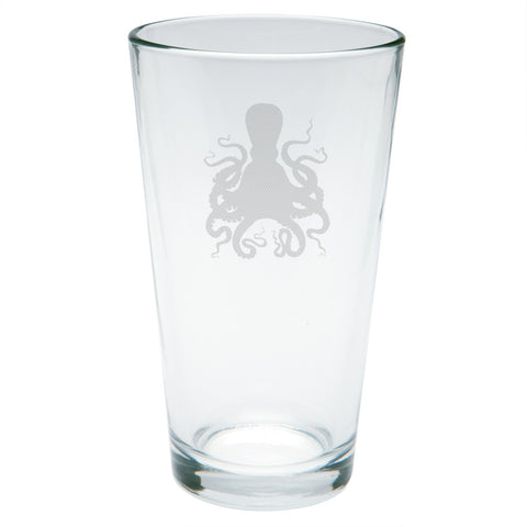 Octopus Etched Pint Glass