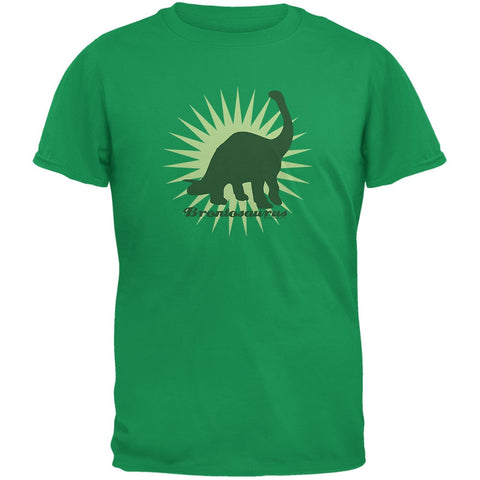 Sunburst Brontosaurus Irish Green Adult T-Shirt