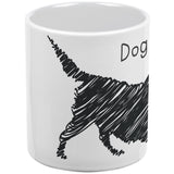 Dog Scribble Drawing White All Over Coffee Mug