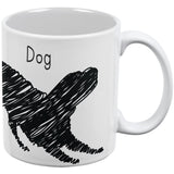 Dog Scribble Drawing White All Over Coffee Mug