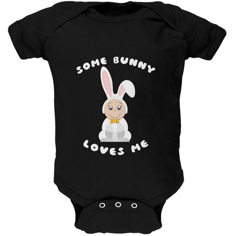 Easter - Some Bunny Loves Me Black Soft Baby One Piece