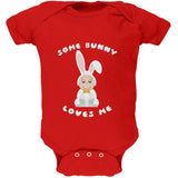 Easter - Some Bunny Loves Me Black Soft Baby One Piece