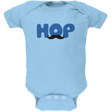 Easter - Hop Boys Mustache Light Blue Soft Baby One Piece