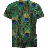 Peacock Feathers All Over Adult T-Shirt