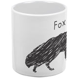 Fox Scribble Drawing White All Over Coffee Mug