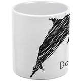 Dolphin Scribble Drawing White All Over Coffee Mug