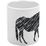 Horse Scribble Drawing White All Over Coffee Mug