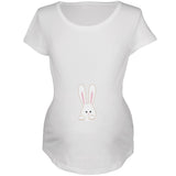 Easter - Peeking Bunny Rabbit Black Maternity Soft T-Shirt