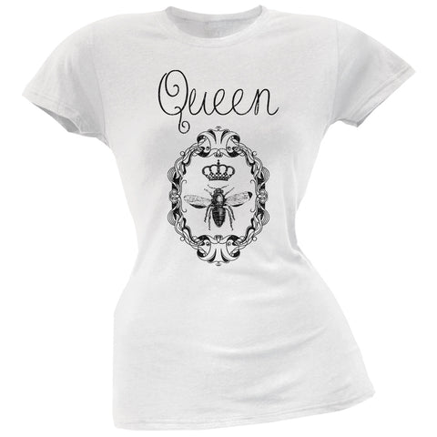 Queen Bee White Juniors Soft T-Shirt