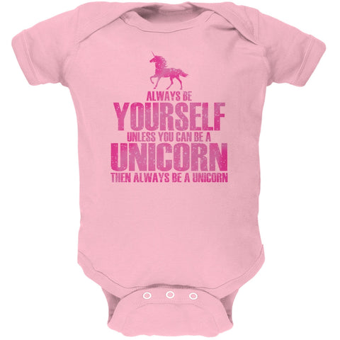 Always Be Yourself Unicorn Light Pink Soft Baby One Piece
