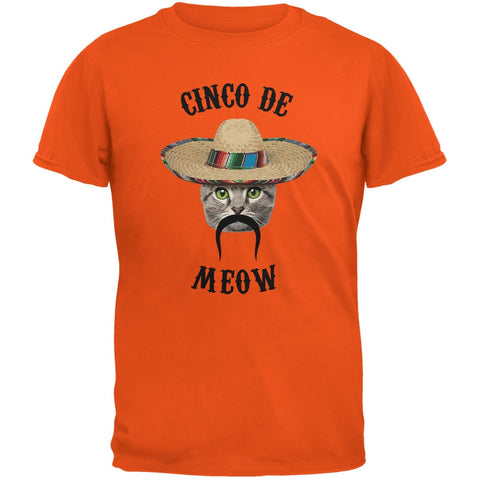 Funny Cat Cinco de Mayo Meow Orange Youth T-Shirt