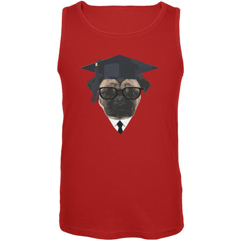 Graduation - Graduate Pug Funny Red Adult Tank Top