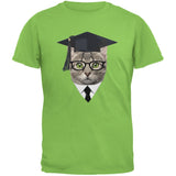 Graduation Funny Cat Dark Heather Adult T-Shirt