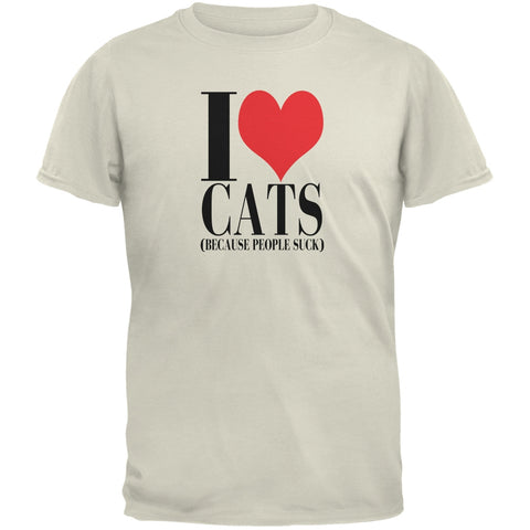 Love Cats People Suck Natural Adult T-Shirt