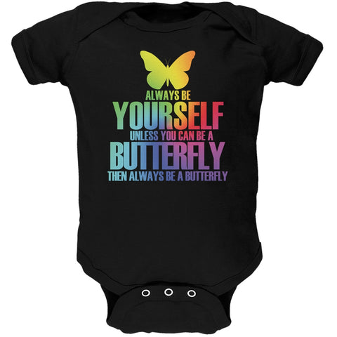 Always Be Yourself Butterfly Black Soft Baby One Piece