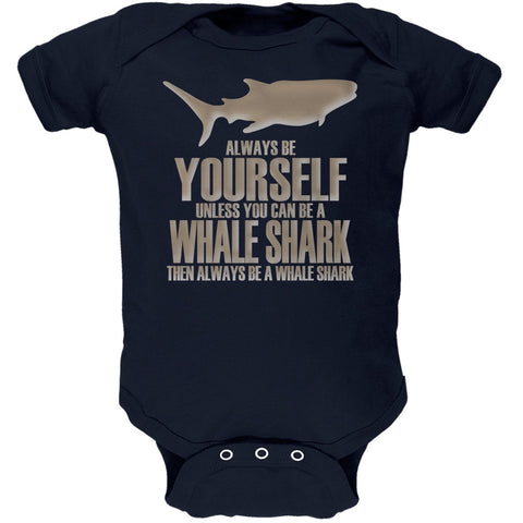 Always Be Yourself Whale Shark Navy Soft Baby One Piece