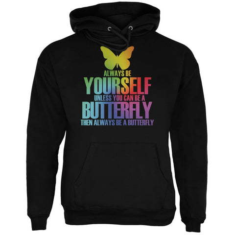Always Be Yourself Butterfly Black Adult Hoodie