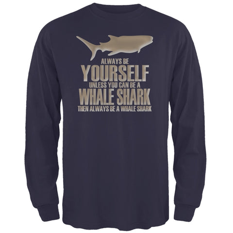 Always Be Yourself Whale Shark Navy Adult Long Sleeve T-Shirt