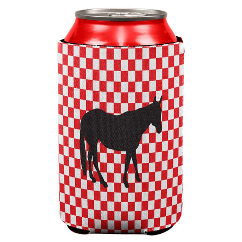 Country Kitchen Checkerboard Horse Can Cooler