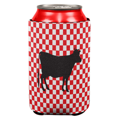 Country Kitchen Checkerboard Cow Can Cooler