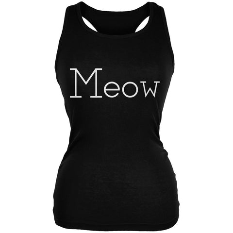 Meow Black Juniors Soft Tank Top
