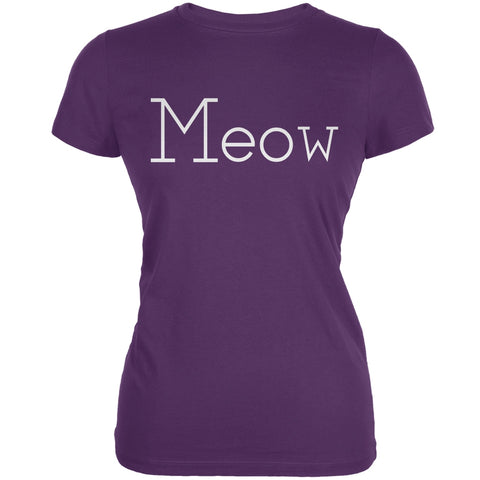 Meow Purple Juniors Soft T-Shirt