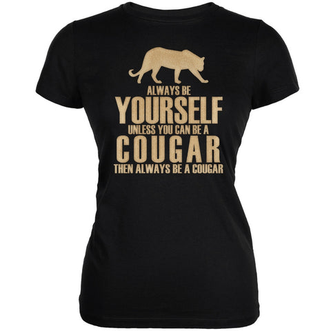 Always Be Yourself Cougar Black Juniors Soft T-Shirt