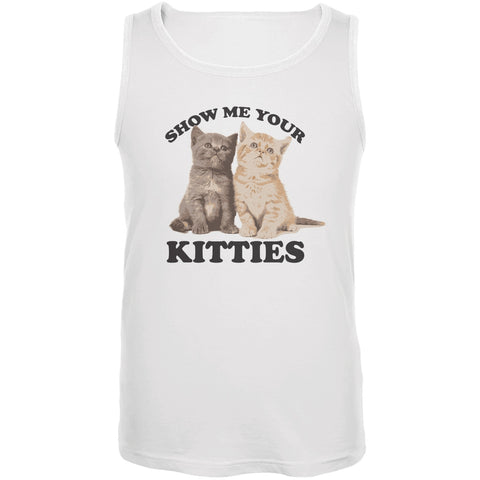 Show Me Your Kitties White Adult Tank Top