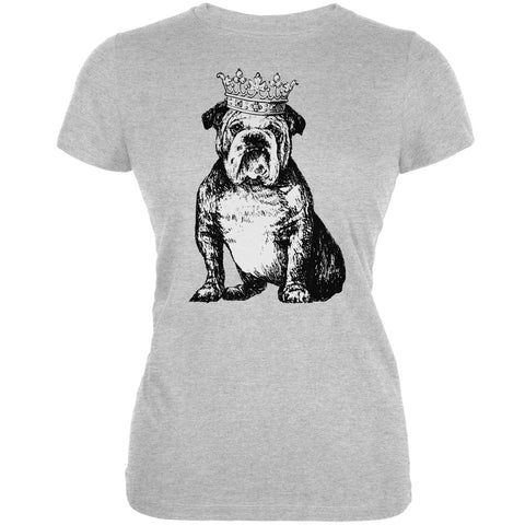 Bulldog Crown Heather Grey Juniors Soft T-Shirt