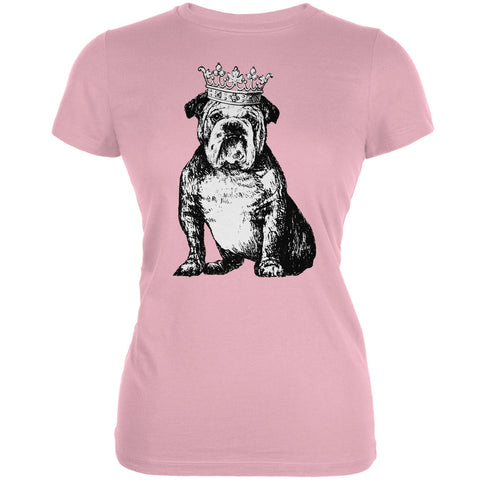 Bulldog Crown Pink Juniors Soft T-Shirt