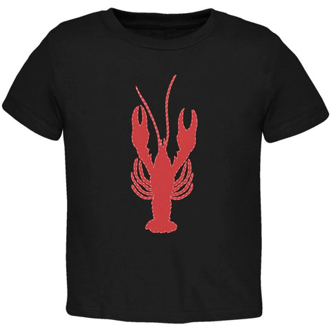 Summer - Lobster Faux Stitched Black Toddler T-Shirt