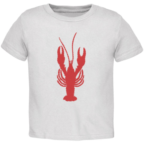 Summer - Lobster Faux Stitched White Toddler T-Shirt