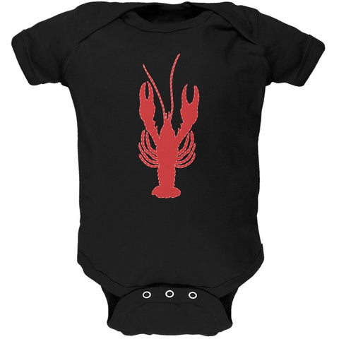Summer - Lobster Faux Stitched Black Soft Baby One Piece