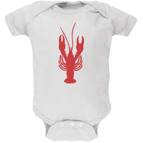 Summer - Lobster Faux Stitched White Soft Baby One Piece