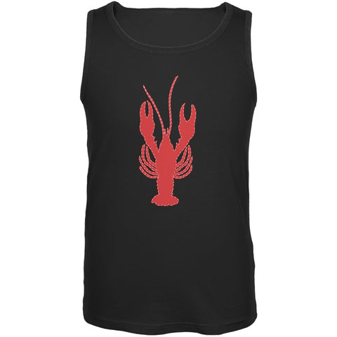 Summer - Lobster Faux Stitched Black Adult Tank Top