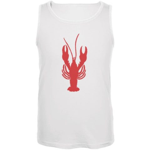Summer - Lobster Faux Stitched White Adult Tank Top