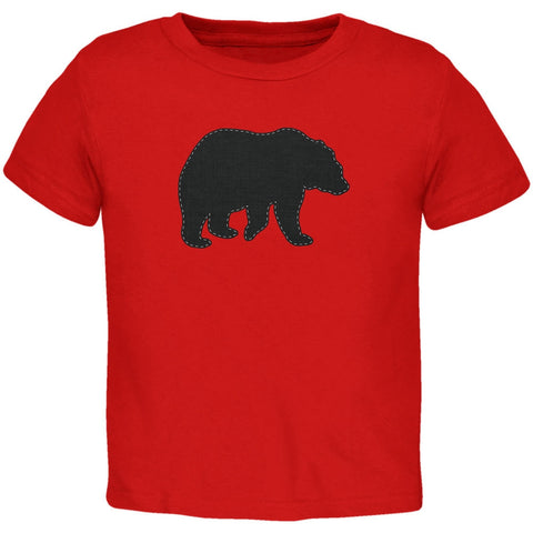 Bear Faux Stitched Red Toddler T-Shirt