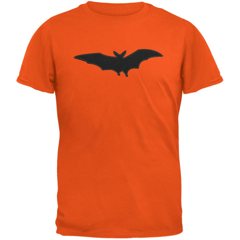 Halloween - Bat Faux Stitched Orange Adult T-Shirt