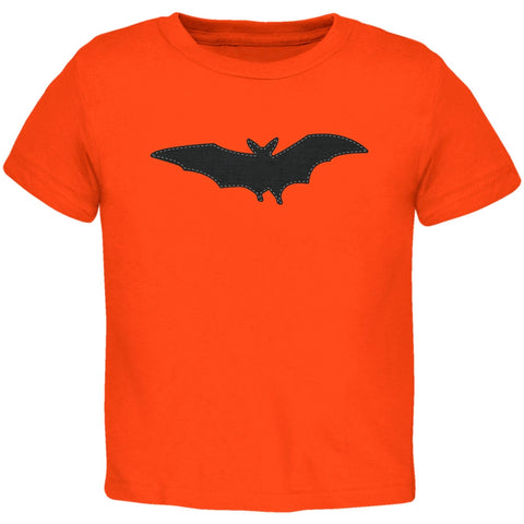 Halloween - Bat Faux Stitched Orange Toddler T-Shirt