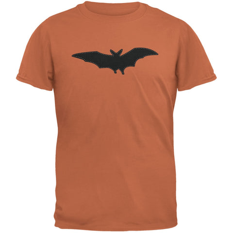 Halloween - Bat Faux Stitched Texas Orange Adult T-Shirt