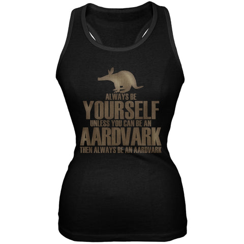 Always Be Yourself Aardvark Black Juniors Soft Tank Top