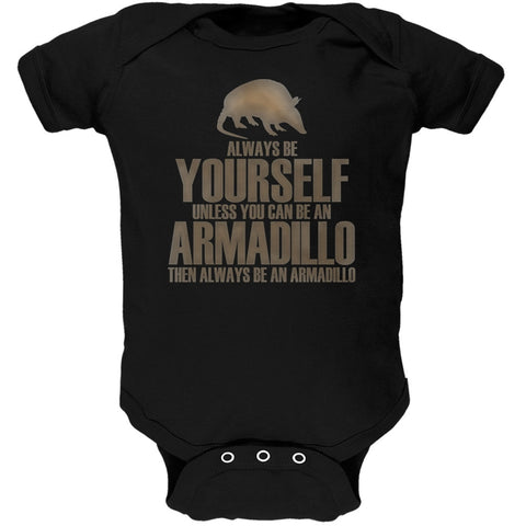 Always Be Yourself Armadillo Black Soft Baby One Piece